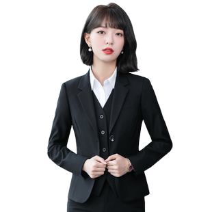 2025春秋职业西服套装女士4S销售工作服西装外套西裤学生面试工装