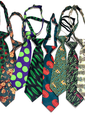 儿童领带男童免打结短款绿色波点可爱小熊复古南瓜个性印花搭配女