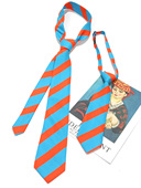 饰印花夸配色蓝橙条纹个性 亮色手打长领带男免打短款 女学生休闲装