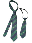 美式 船锚领带男手打款 墨绿藏青百搭休闲条纹品质涤丝提花免打女短