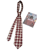 毕业照领带女暗红色复古格纹时髦印花小众花纹手打款 男宽版 学生潮