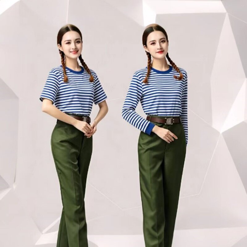 80年代怀旧女军装海魂衫演出服