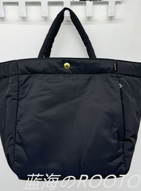 潮牌ROOTOTE日本托特包梯形黑色夹棉手提包简约百搭轻薄防泼水