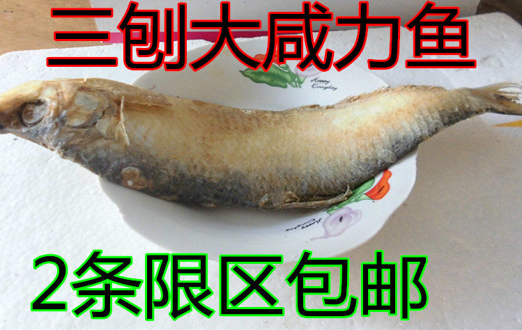 2条免邮 舟山海鲜 优质三刨咸力鱼白鳞鱼 咸鱼干咸勒鱼鱼干