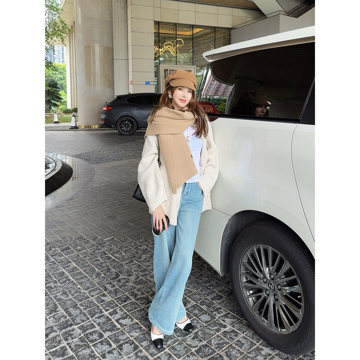 UMI加厚加绒保暖牛仔裤