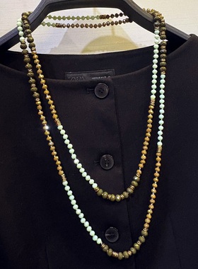 简单大气长款毛衣链OL通勤气质百搭轻奢双层装饰项链多层小众设计