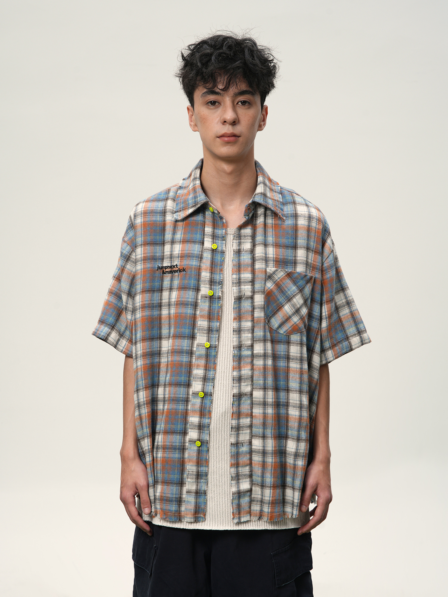 JUMPNMEXT美式复古经典格子衬衫