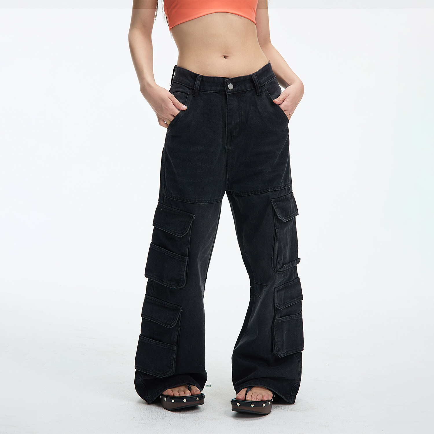 JUMPNEXT复古做旧多口袋工装裤