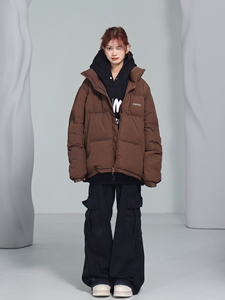 JUMPNEXT国潮牌冬季新款轻薄御寒型男女潮流宽松情侣面包加厚棉服