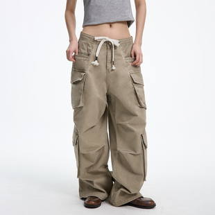 JUMPNEXT春季美式机能工装裤百搭宽松潮流垂感直筒阔腿休闲裤
