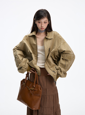 JUMPNEXT美式重磅巴恩风宽松做旧cleanfit夹克外套潮休闲百搭上衣