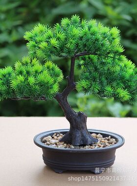 中式禅意仿真假松树迎客松盆栽样板房展厅酒店摆放绿植盆景装饰品