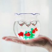 日本进口鱼缸水族水草手作硝子玻璃摆件小鱼宠物可爱卡通桌面动物