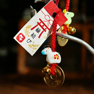 缘结の铃 日本进口十二生肖本命年护身招福多金玻璃挂件装饰送礼
