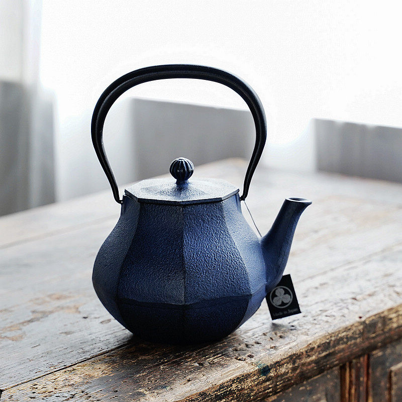 八角壶 日本宝生堂南部铁器进口烧水铁瓶铸铁壶泡茶壶茶道茶艺