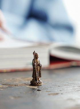 地藏菩萨随身佛黄铜桌面摆件祝福