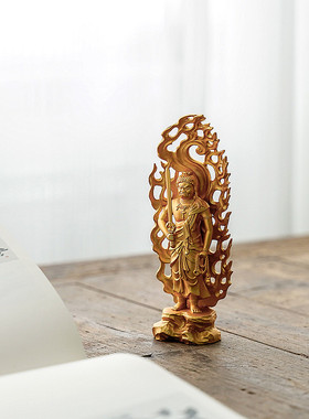 进口不动明王镀金佛像生肖鸡年