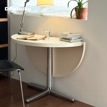 DPstudio中古包豪斯折叠圆桌多功能设计师半圆餐桌家用小户型饭桌