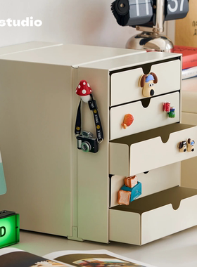 现代简约金属收纳柜北欧多层抽屉柜包豪斯桌面办公文件柜家用柜子