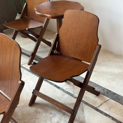 复古实木阳台家用折叠椅户外民宿咖啡厅风琴椅便携式露营靠背椅