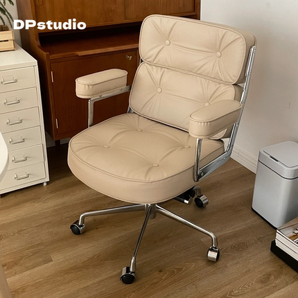 韩系奶油风家用办公椅书房可旋转电脑椅网红可升降设计师单人椅子