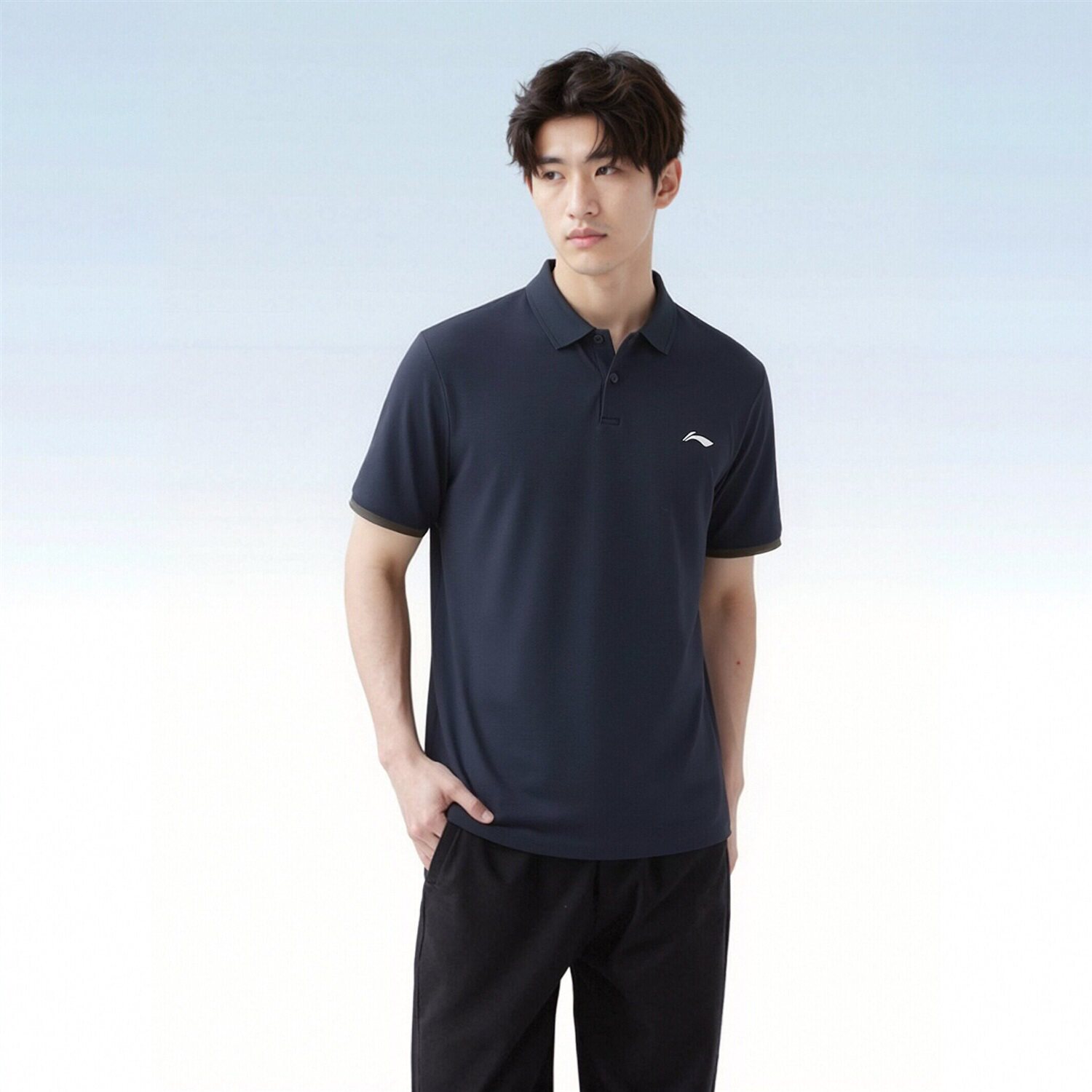 李宁短袖POLO衫男士2026年夏季T恤凉感舒适翻领运动服上衣APLW149图片