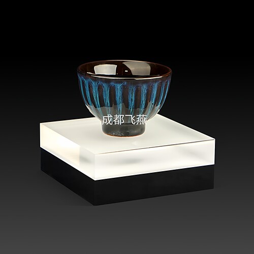 古玩藏品展示博物馆展厅工艺品摆放展览亚克力水晶黑白底座定制