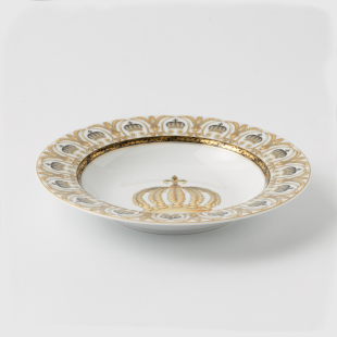 进口Seltmann 德国原装 Weiden奢华皇冠系列餐具陶瓷餐盘汤盘22cm