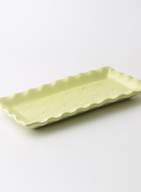 瑞典进口Gerbera Design手工创意陶瓷长方形蛋糕点心盘子碟子多色