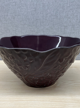 日本原装进口AITO Lien浮雕藤系列大碗面碗咖啡棕17cm家用日式风