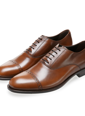 意大利原装进口germano bellesi尖头包皮牛皮鞋男士皮鞋783 棕色