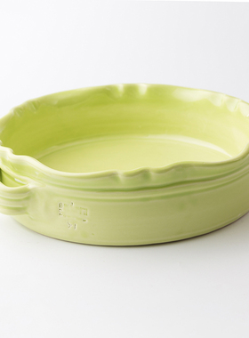 瑞典Gerbera Design纯手工烤盘子西餐具焗饭盘深餐盘菜盘果盘24cm