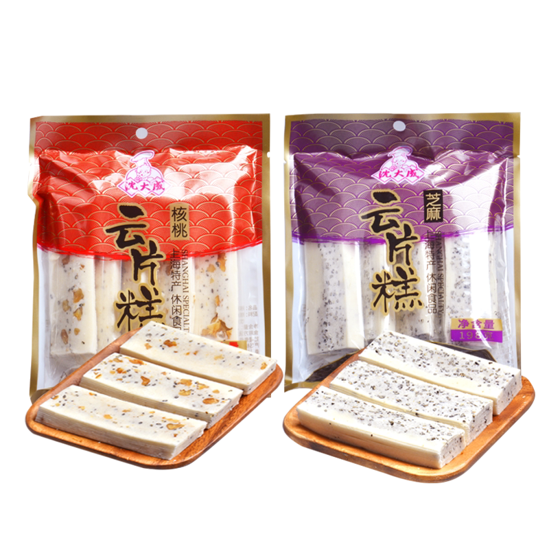 上海特产沈大成云片糕198g*2袋休闲糕点办公室老字号零食独立小包