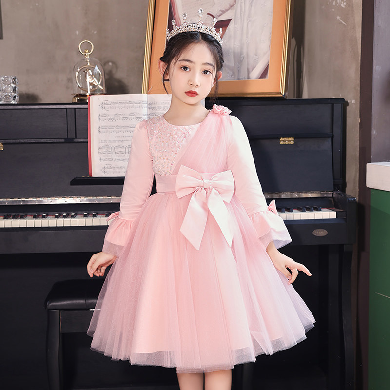 女童连衣裙秋装2025新款洋气高端春秋礼服蓬蓬网纱裙子儿童公主裙
