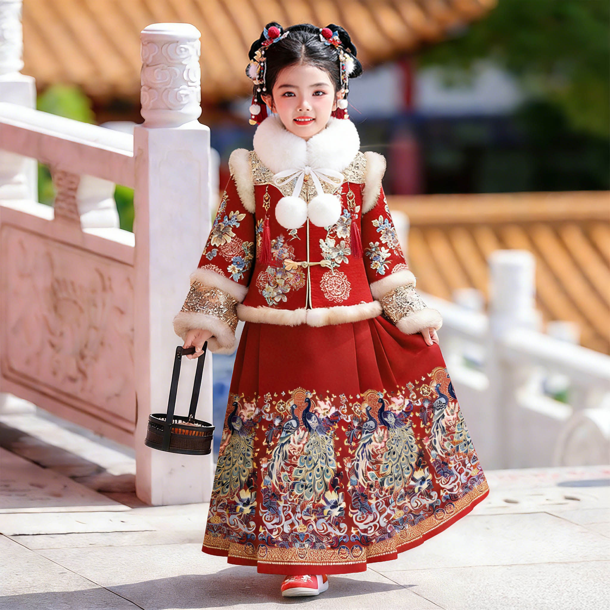 卡咪蛙童装马面裙女童拜年服券后182元