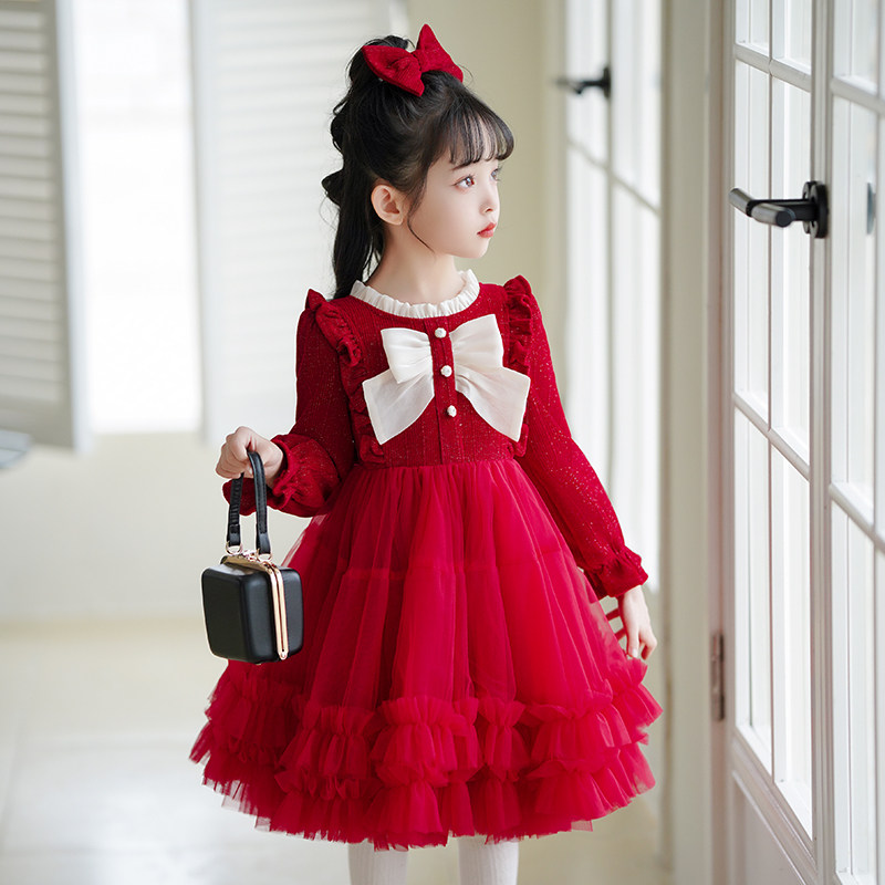 女童公主裙秋装2025新款蓬蓬裙小女孩春秋红色裙子儿童洋气连衣裙,童装/婴儿装/亲子装,连衣裙,淘宝优惠券,粉丝福利购,淘宝优惠卷