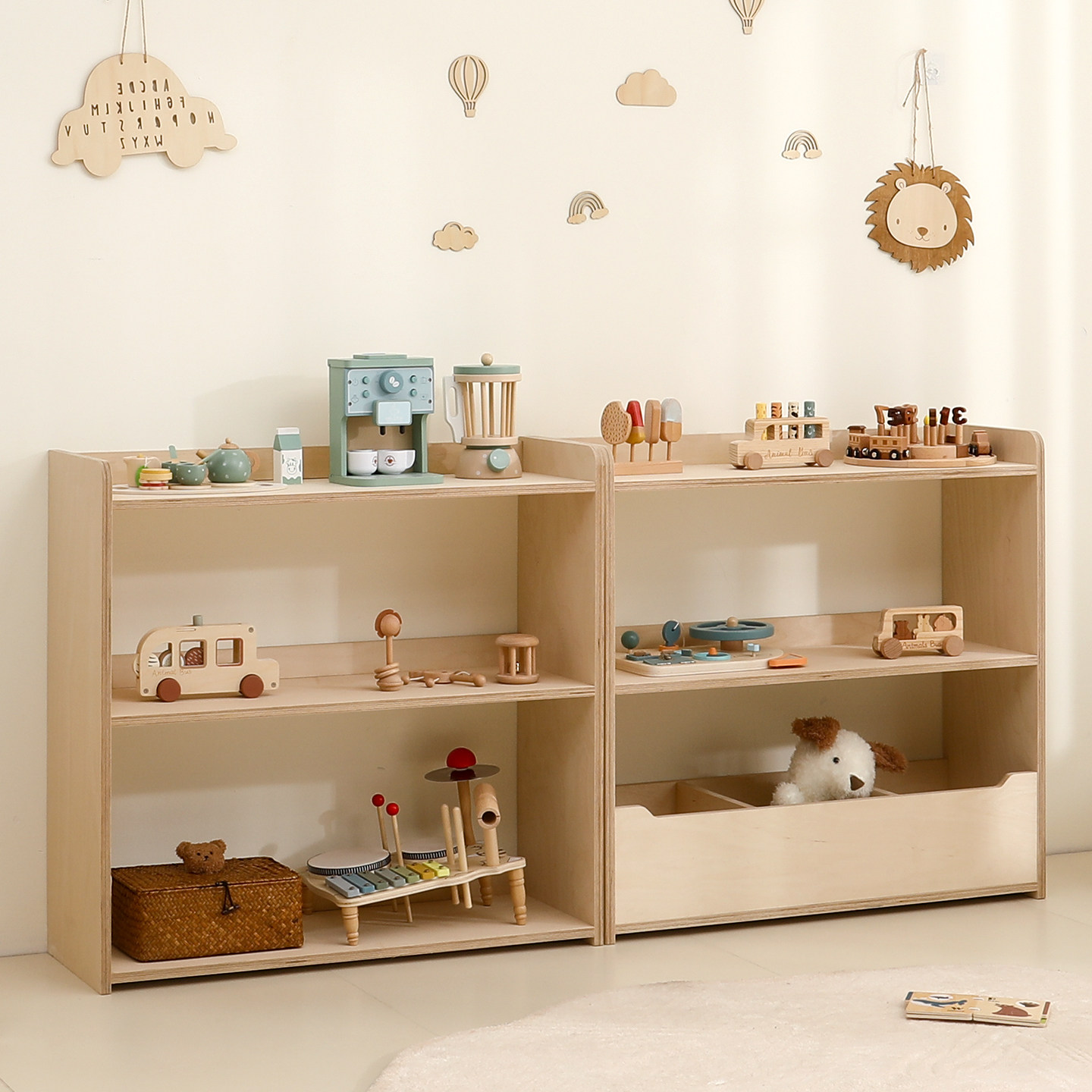 玩具收纳置物架儿童书架二合一大容量宝宝收纳柜原木风玩具收纳柜,住宅家具,儿童储物架/收纳架,淘宝优惠券,粉丝福利购,淘宝优惠卷