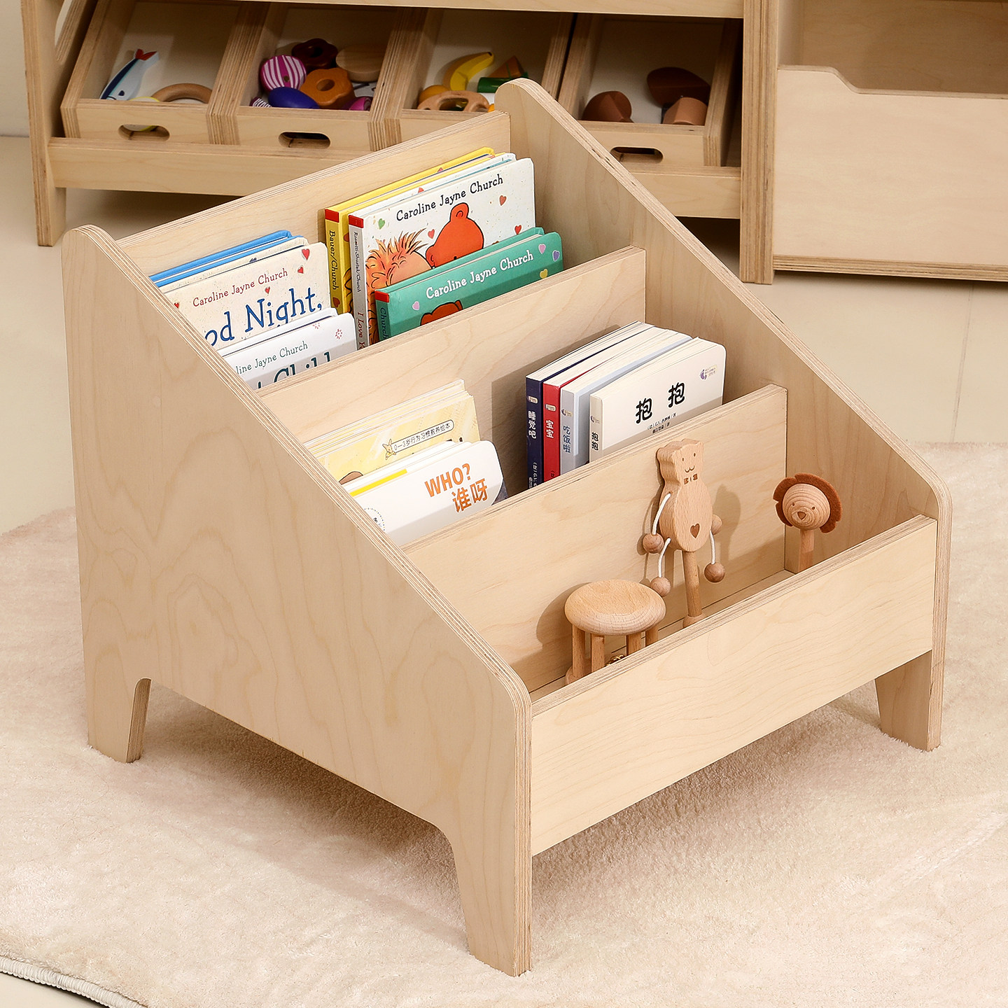 书架儿童绘本架落地原木风蒙氏婴儿房布置阅读区绘本展示宝宝书架,住宅家具,儿童书架,淘宝优惠券,粉丝福利购,淘宝优惠卷