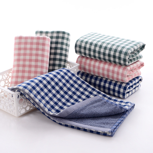 日式格子纯棉毛巾