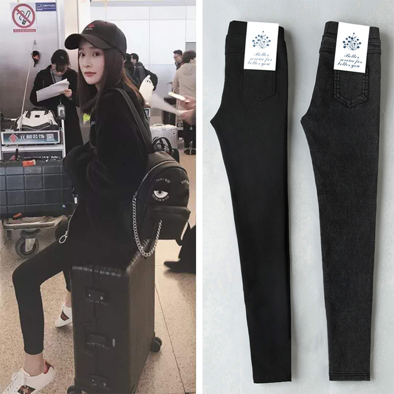 ´òµ×¿ãÅ®Íâ´©±¡¿îºÚÉ«¿ã×ÓÏÔÊݺ«°æ½ôÉíС½ÅǦ±Ê¿ã´ºÇï¾Å·ÖħÊõ¿ã