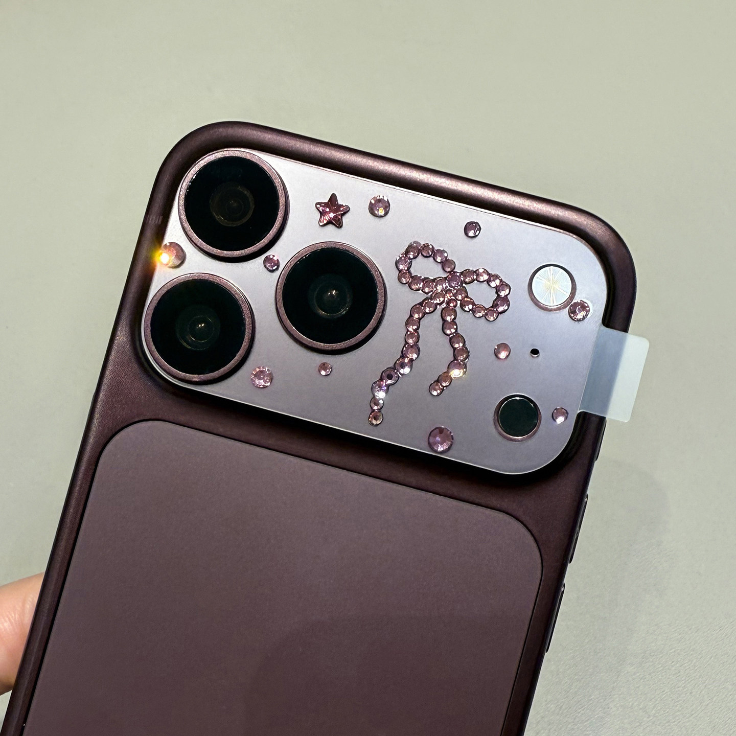 适用于苹果18ProMax奢华带钻镜头膜iphone17promax网红一体后置镜头膜18pro日韩闪耀17pro后置镜头贴纸17Air图片