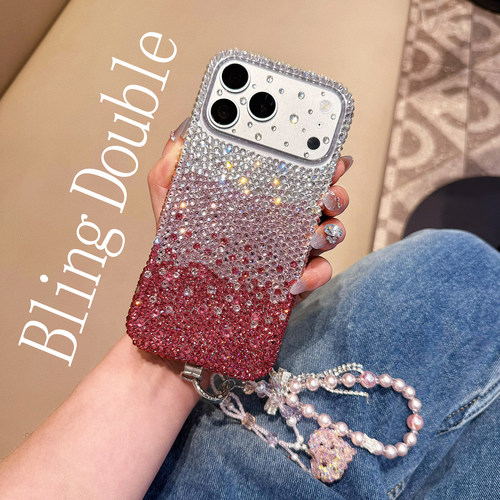 适用苹果18promax奢华带钻手机壳iphone17高档水晶15plus闪耀16女