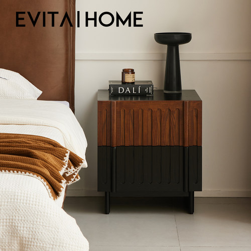EVITAHome白蜡木实木床头柜中古
