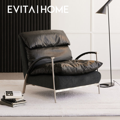 evitahome真皮休闲椅单人沙发