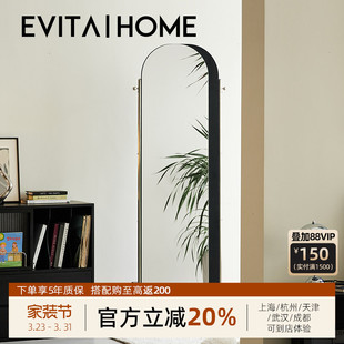 轻奢穿衣镜卧室全身镜落地玄关挂衣架旋转家用可移动客厅试衣镜