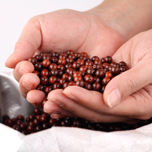 瑕疵珠氧化珠残珠 佛珠印度紫檀项链 小叶紫檀散珠 念珠木DIY手串