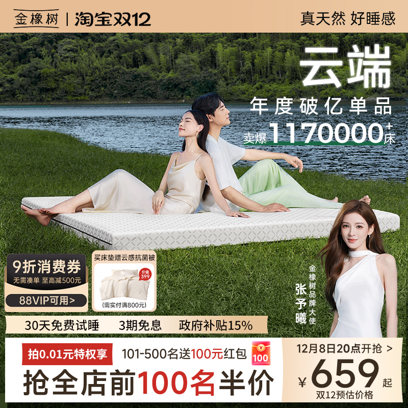 金橡树天然乳胶床垫薄垫子