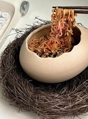 碗家用2025新款蛋壳碗稀奇古怪鸟窝碗盘学生宿舍用一人食精致创意
