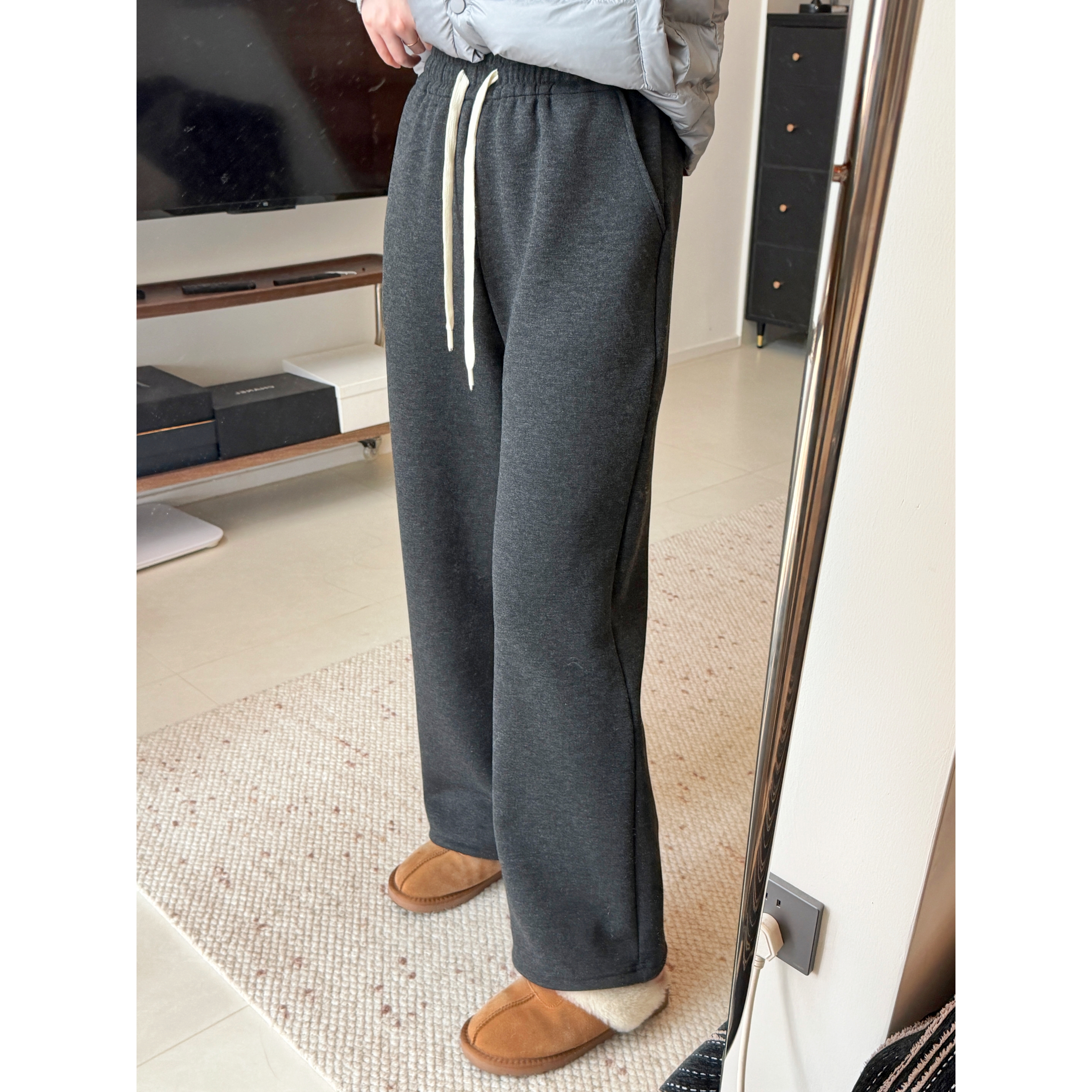 冬季加厚加绒高腰显瘦女卫裤