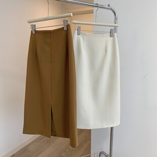 清仓款 春季新款简约通勤女士气质高腰显瘦中长西装A字半身裙
